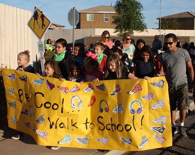 Kids walking to school