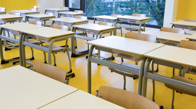 empty classroom desks