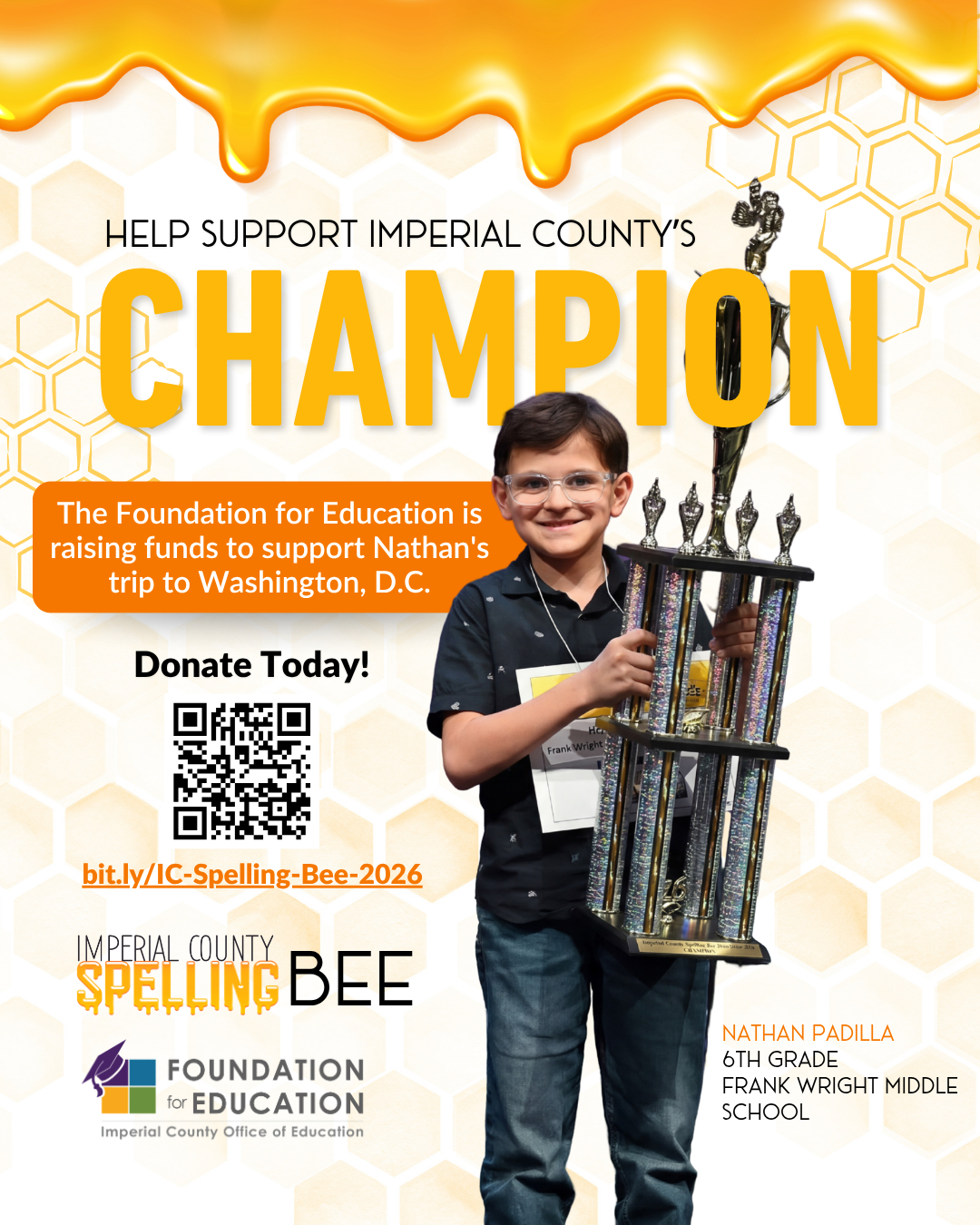 Boy holding a trophy