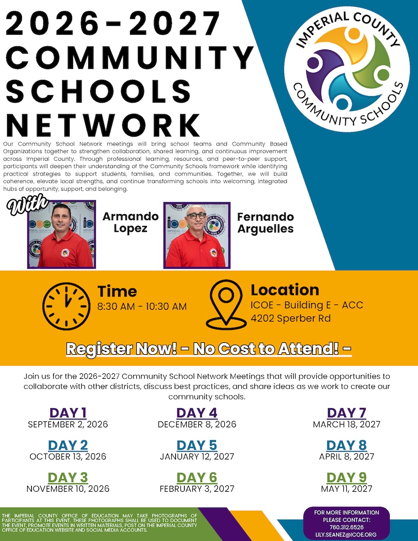 2026-27 Community Schools Network Meetings Flyer