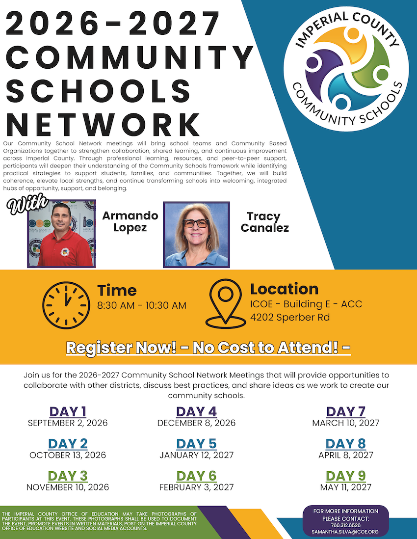 2026-27 Community Schools Network Meetings Flyer
