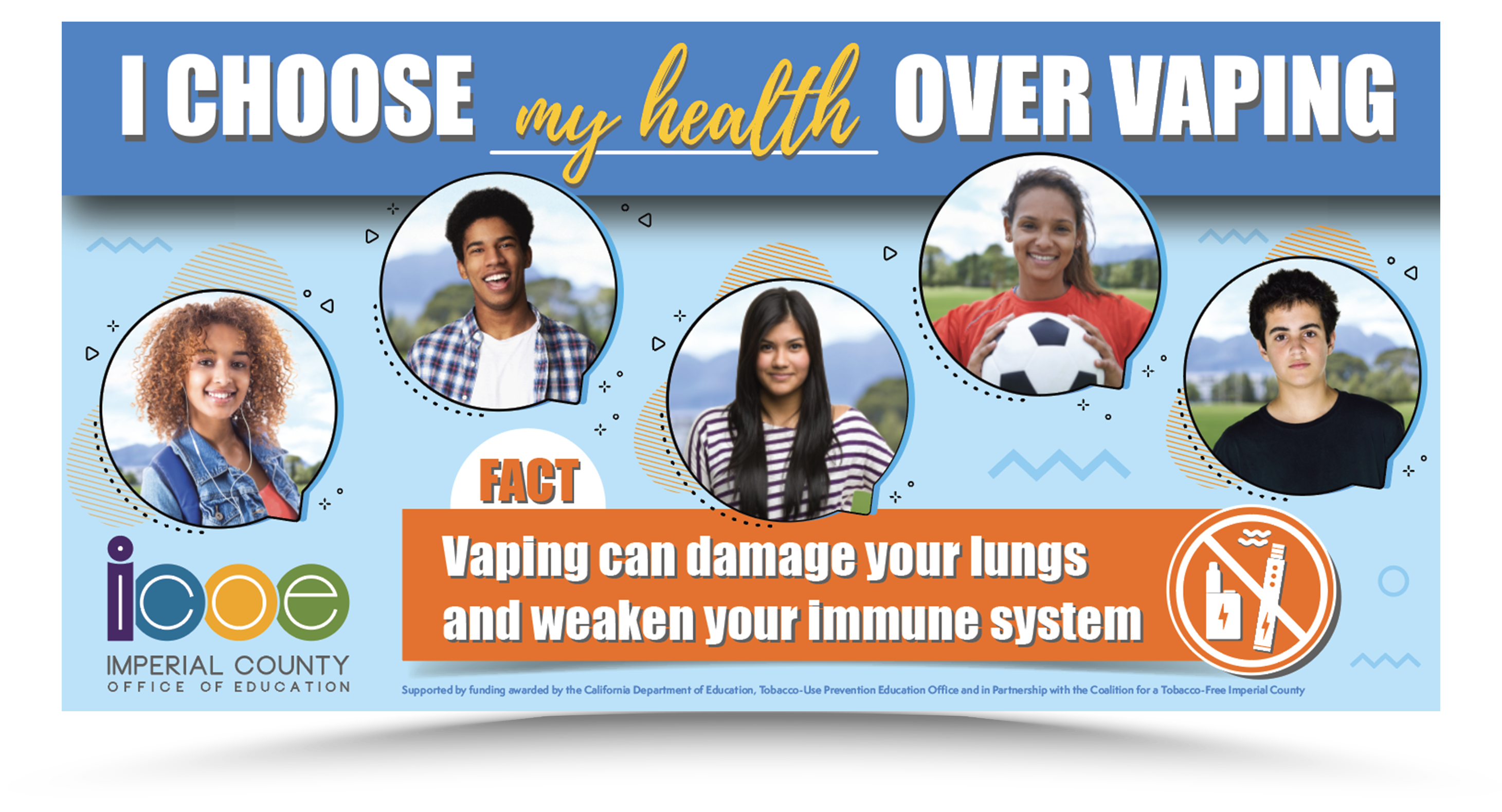 I Choose My Health Over Vaping Poster Banner