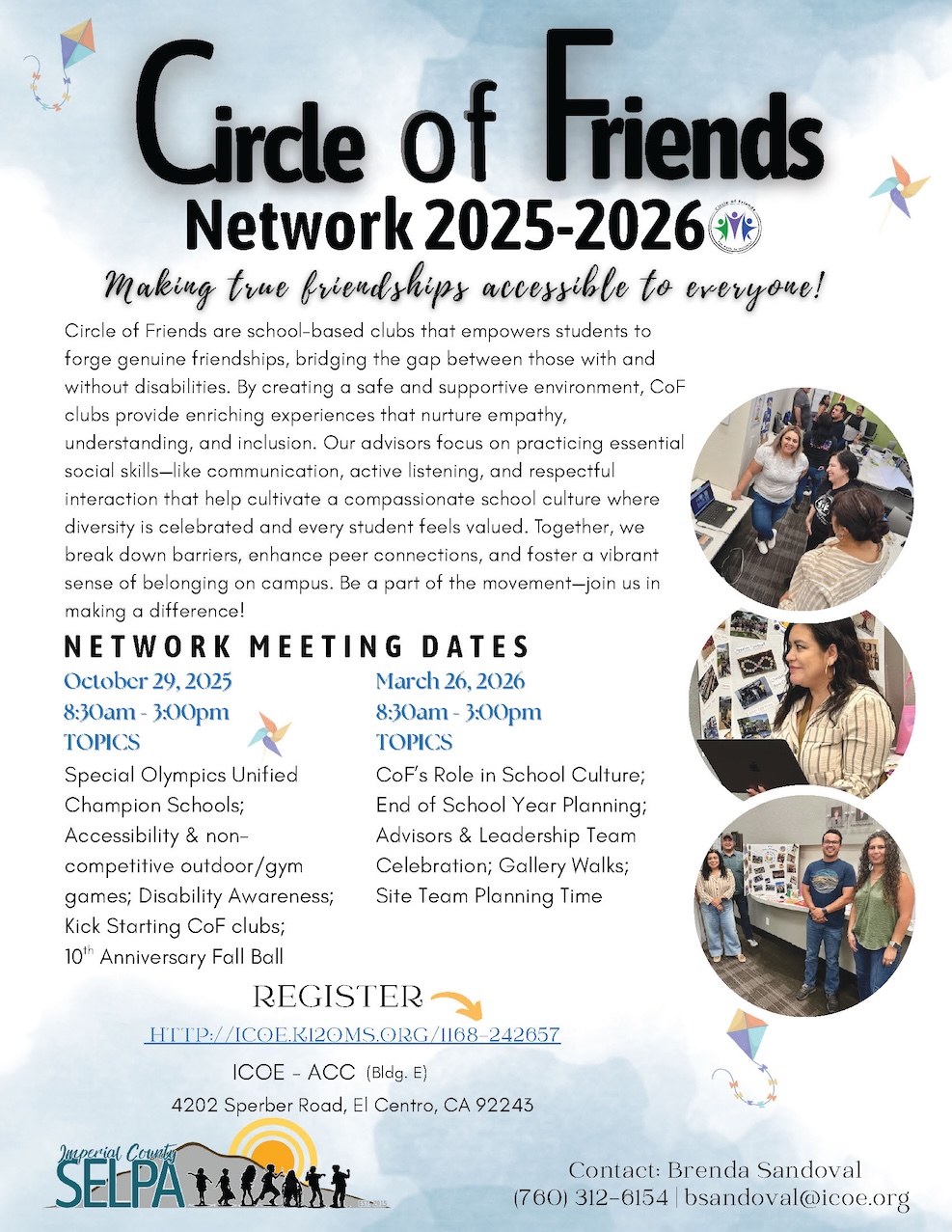 Circle of Friends Network Meetings 2025-2026 Flyer