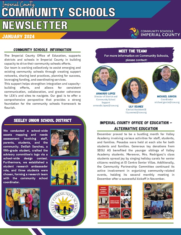 January 2024  Edition - Imperial County Community Schools Newsletter