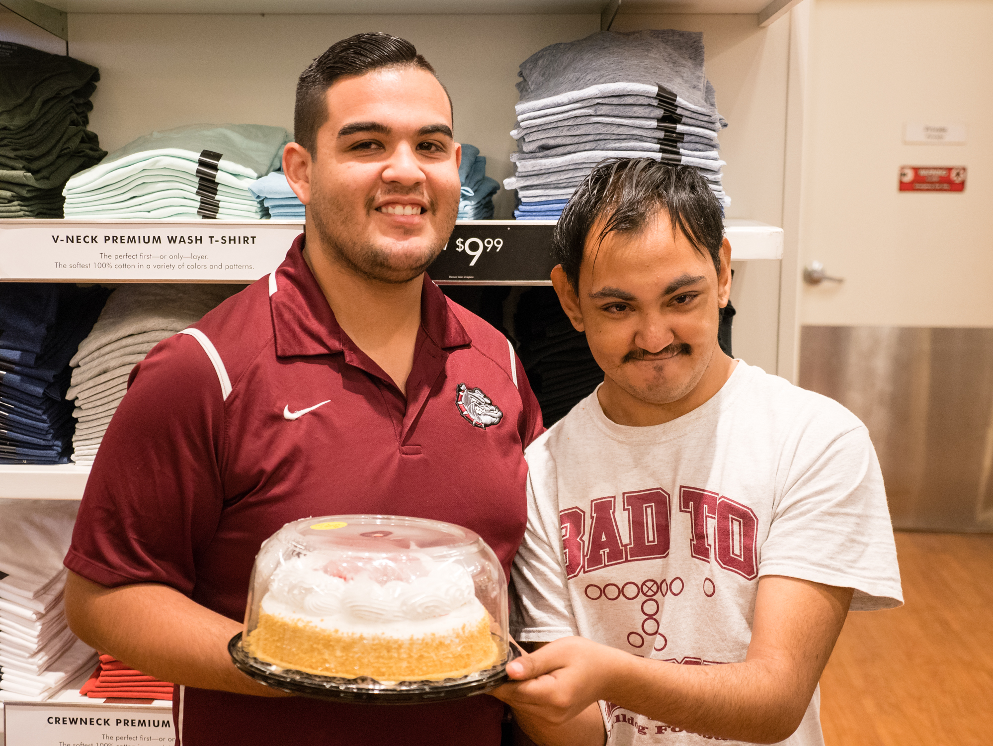 Students with cake