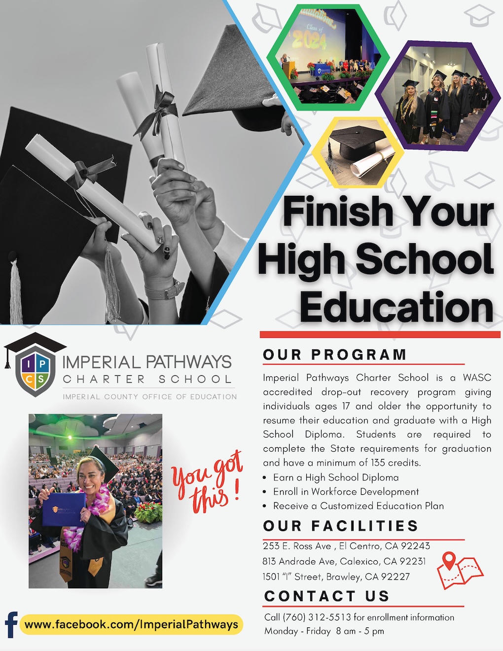 Finish Your High School Education - Imperial Pathways Charter School Flyer