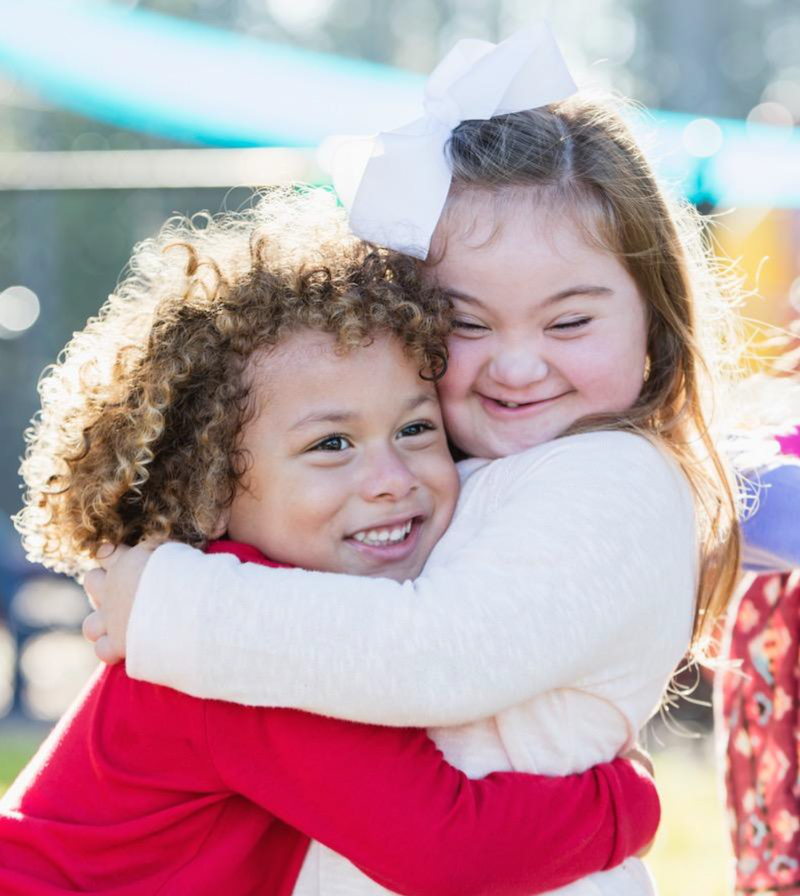 Little Girls hugging 