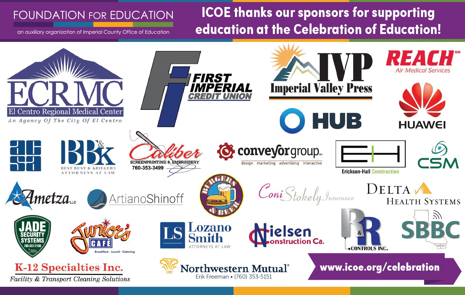 2019 Celebration of Education Sponsors