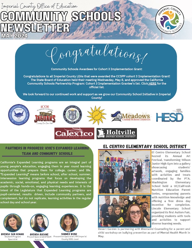 May 2024  Newsletter - Imperial County Community Schools