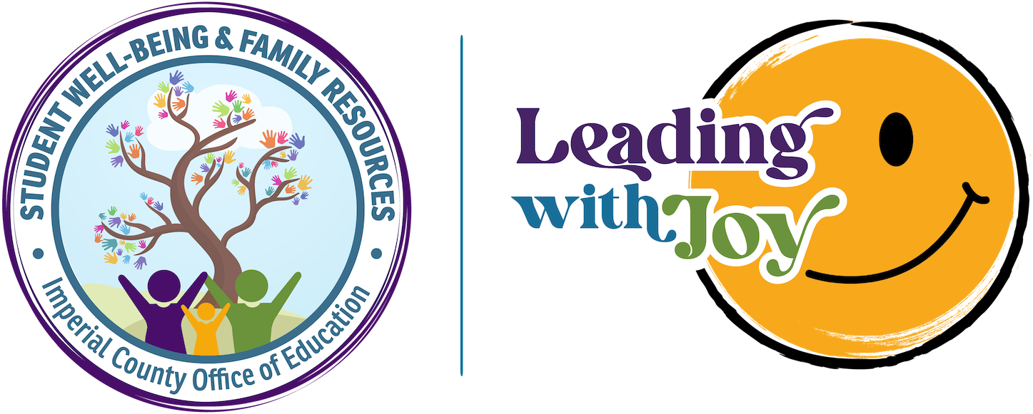 Student Well-Being & Family Resources Logo with the Leading with Joy ICOE Slogan