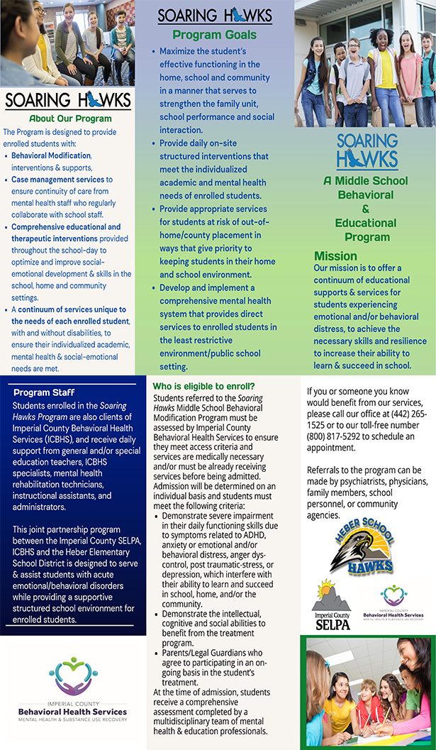 Soaring Hawks Middle School Behavioral & Educational Program Brochure