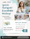 Speech Therapists' Roundtable Meetings 25-26 Flyer