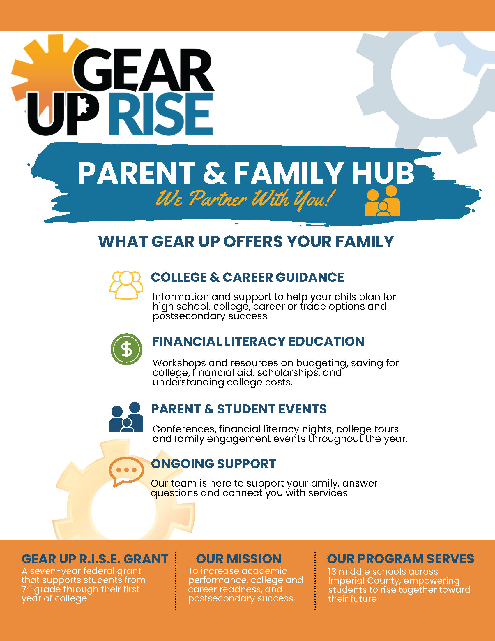 GEAR UP R.I.S.E. for Parents Flyer