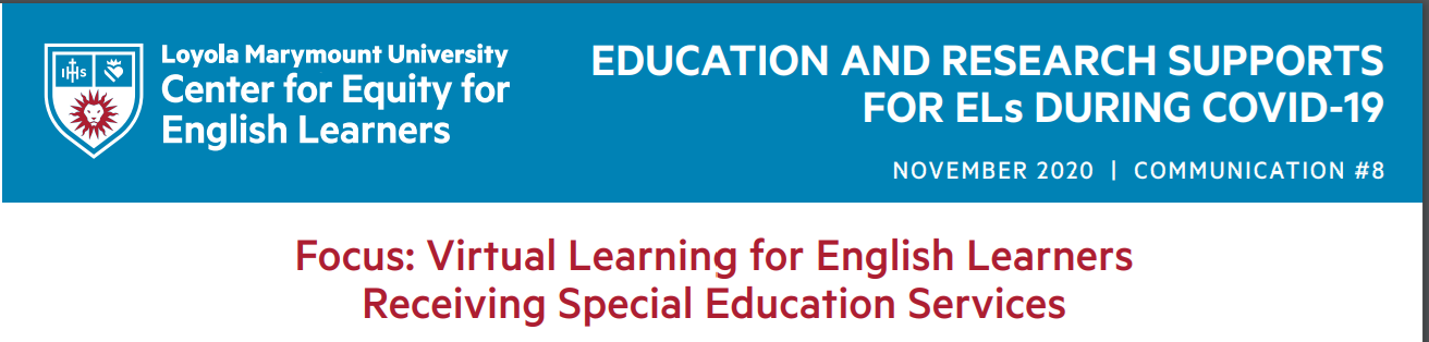 Loyola Marymount University Center for Equity for English Learners banner