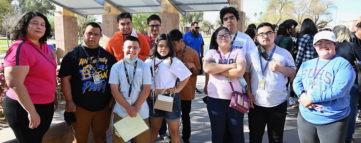 Students at transitional fair